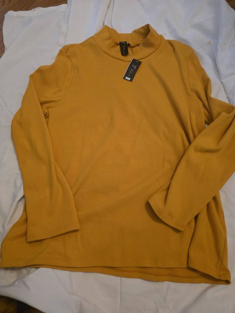 Focus Casual Women's Long-Sleeve Mock Neck Sweater - Mustard
